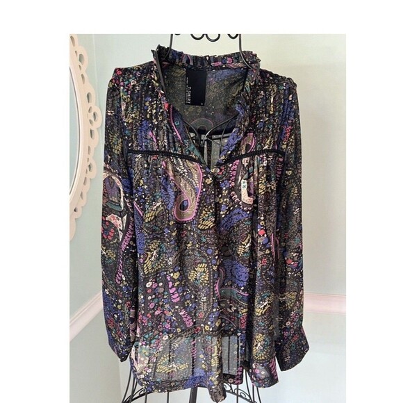 Anthropologie Dolan Peasant Odessa Blouse Paisley Print Size Small - Picture 2 of 7